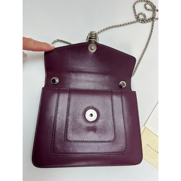 Bvlgari Calfskin Small Serpenti Forever Snake Plum Crossbody Bag - Picture 10 of 12